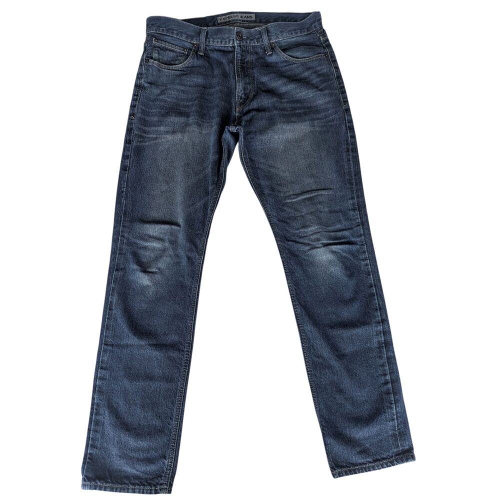 Express Jeans Mens 34x34 Kingston Classic Fit Slim Leg Dark Wash Denim Pants